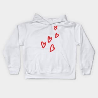 cute red hearts Kids Hoodie